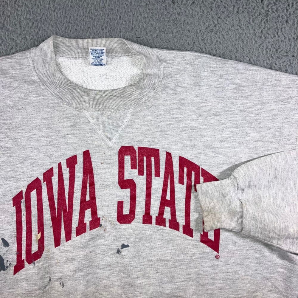 Vintage Russell Athletic Sweatshirt‎ Men XL Iowa State Thrashed 90s V-Stitched